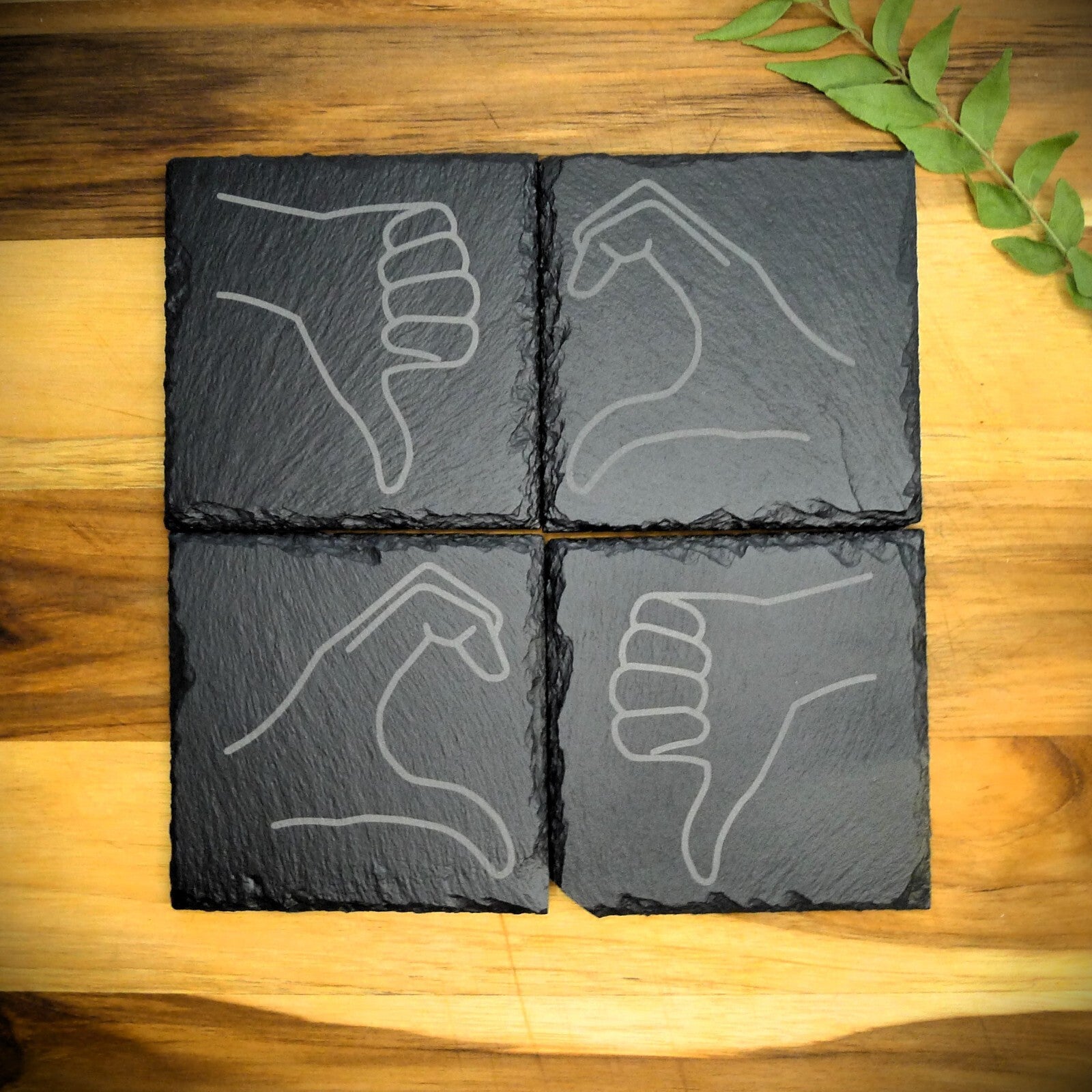 Friendzone Slate Coaster Set – Brand New Laser Engraved Hand Made Home Decor