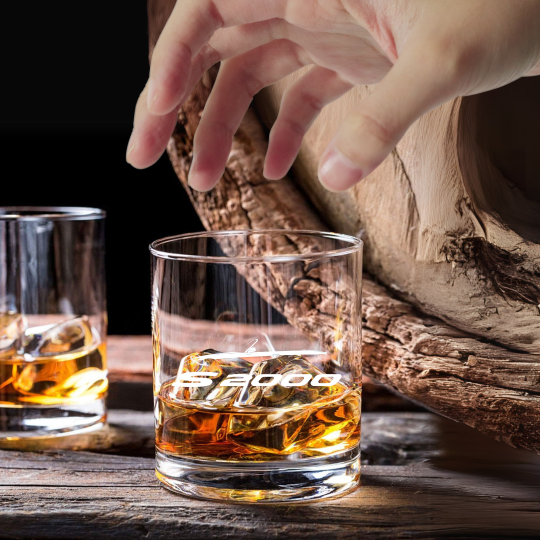 Custom Engraved Honda S2000 Whiskey Glass – 7 oz Old Fashioned Rocks Glass