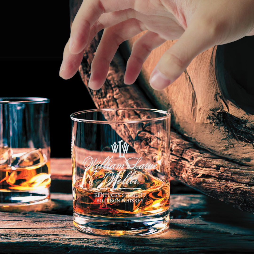Custom Engraved William Larue Weller Whiskey Glass – 7 oz Rocks Glass