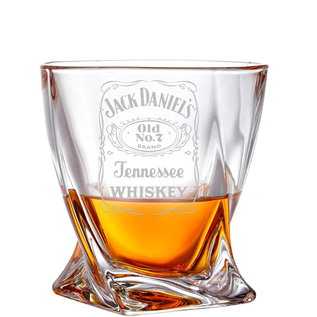 Custom Engraved Jack Daniel’s Twisted Whiskey Glass – 10 oz Rocks Glass New