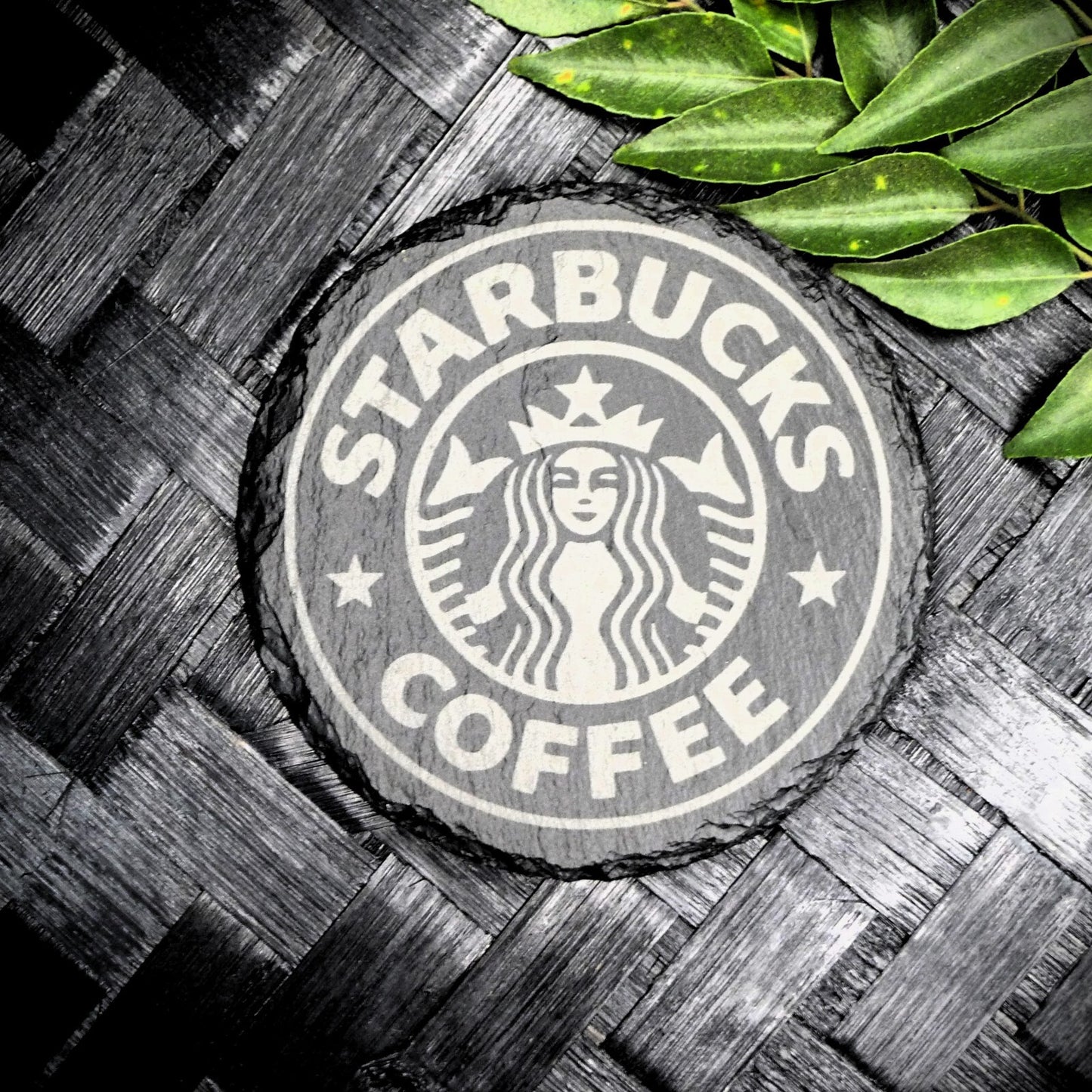 Starbucks Siren Slate Coaster Set - Brand New Laser Engraved Hand Made Fan Art