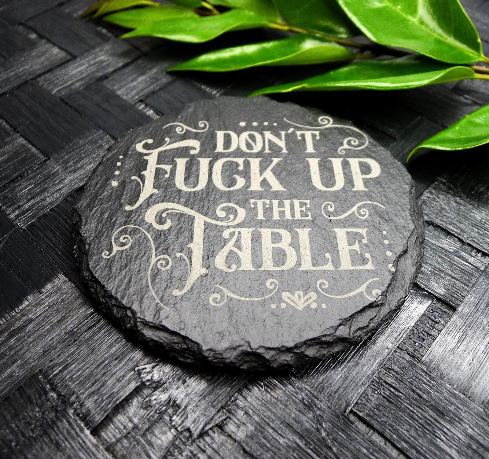 Don't F Up the Table Coaster Set Funny Home Decor Brand New Laser Engraved