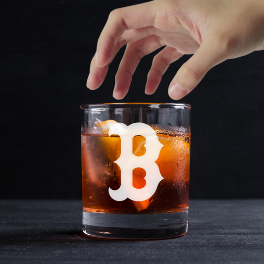 Custom Engraved Boston Red Sox Whiskey Glass - 11 oz Rocks Glass