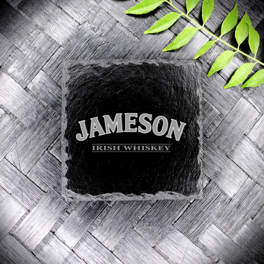 JAMESON Irish Whiskey Slate Coaster Brand New Handcrafted Laser Engraved Set 4
