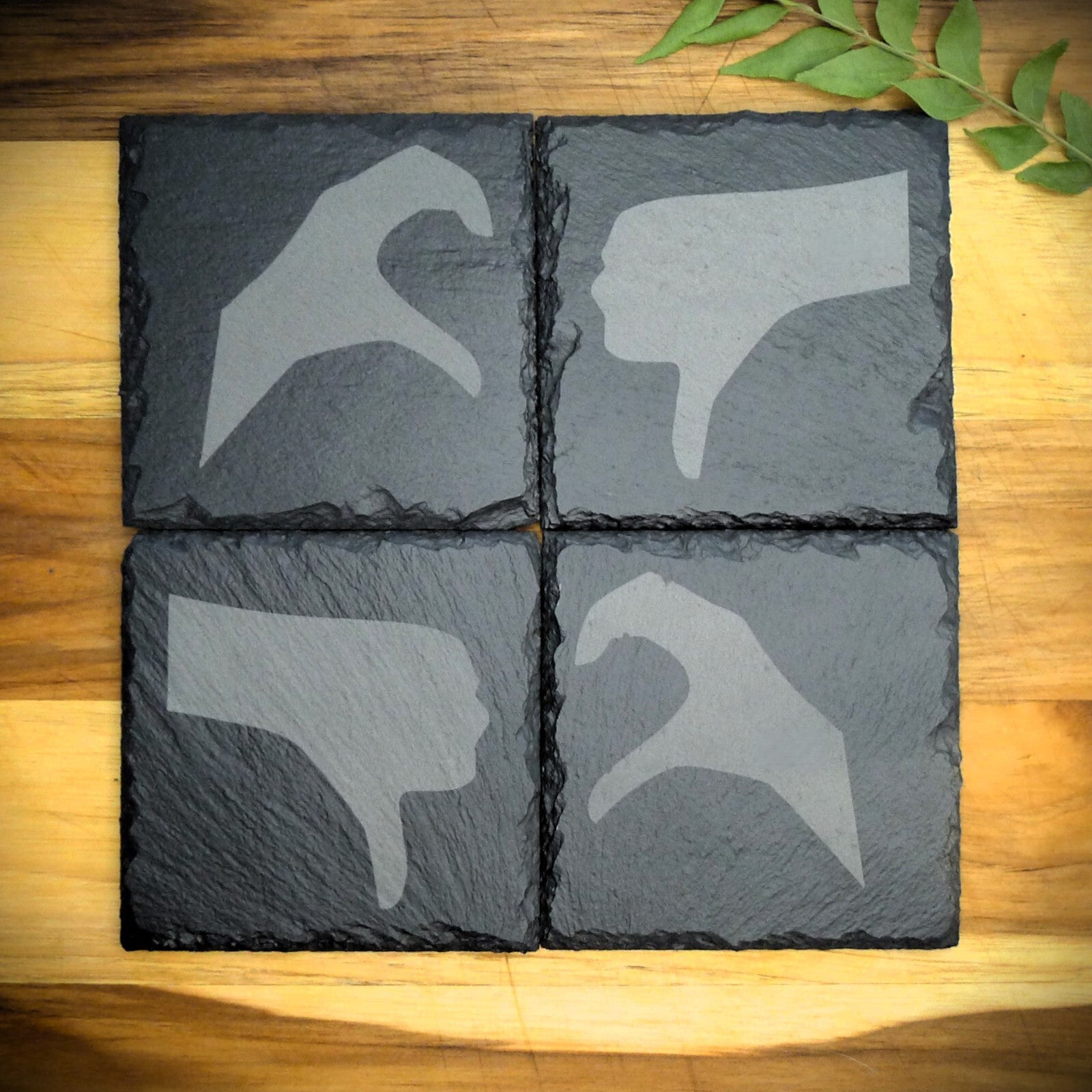 Friendzone Slate Coaster Set – Brand New Laser Engraved Hand Made Home Decor