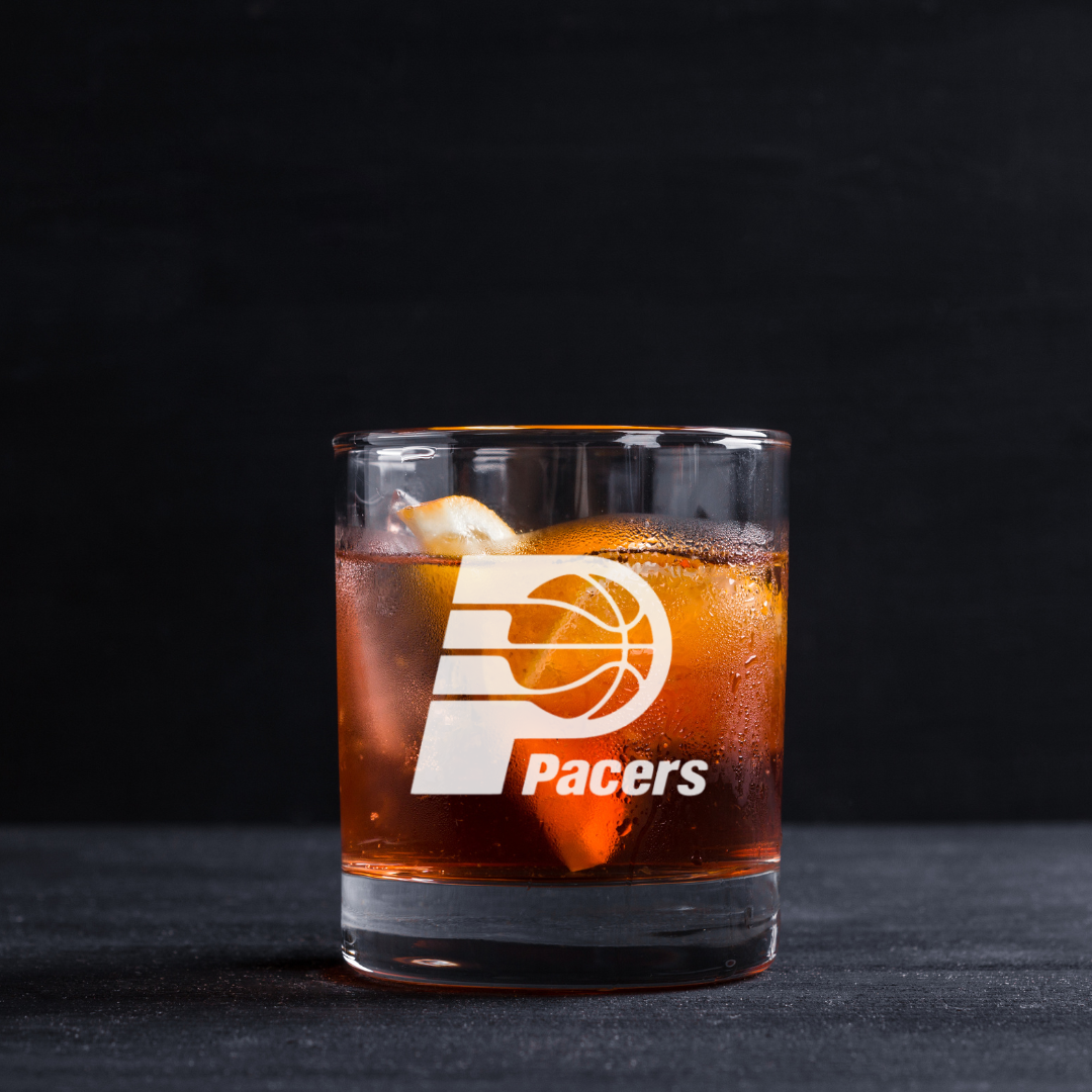 Custom Engraved Indiana Pacers Whiskey Glass – 11 oz Standard Rocks Glass