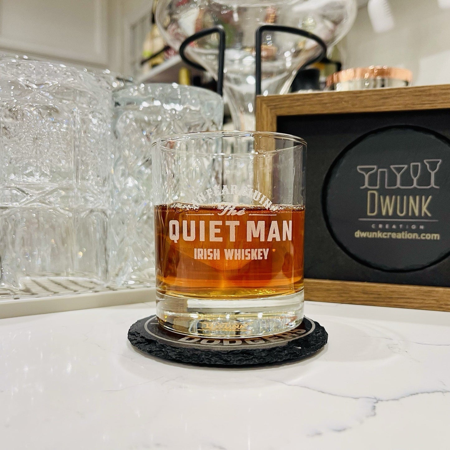 Custom Engraved The Quiet Man Whiskey Glass – 11 oz Standard Rocks Glass