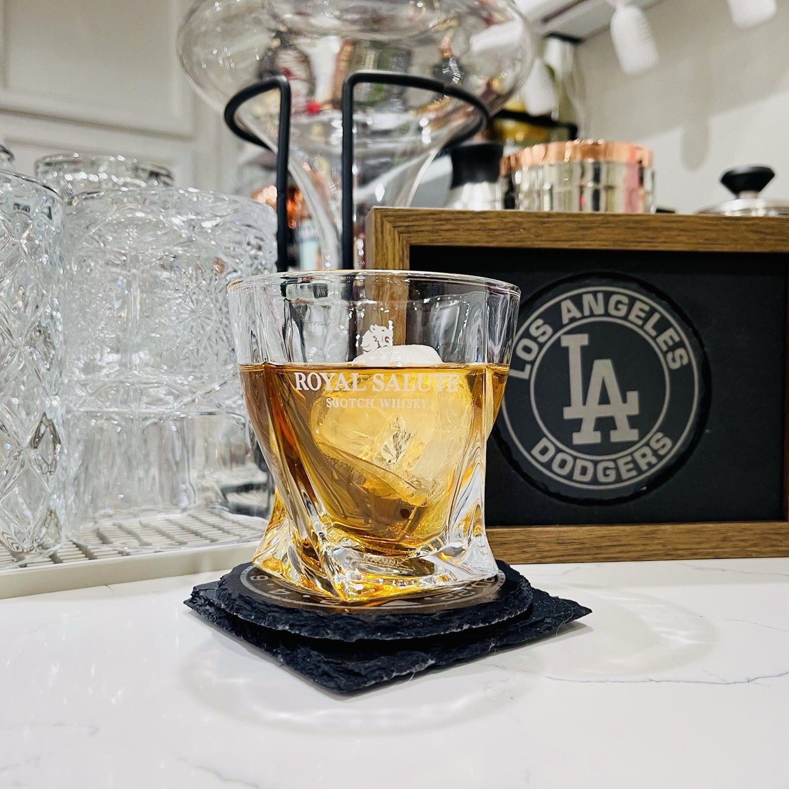 Custom Engraved Royal Salute Whiskey Glass – 10 oz Twisted Rocks Glass