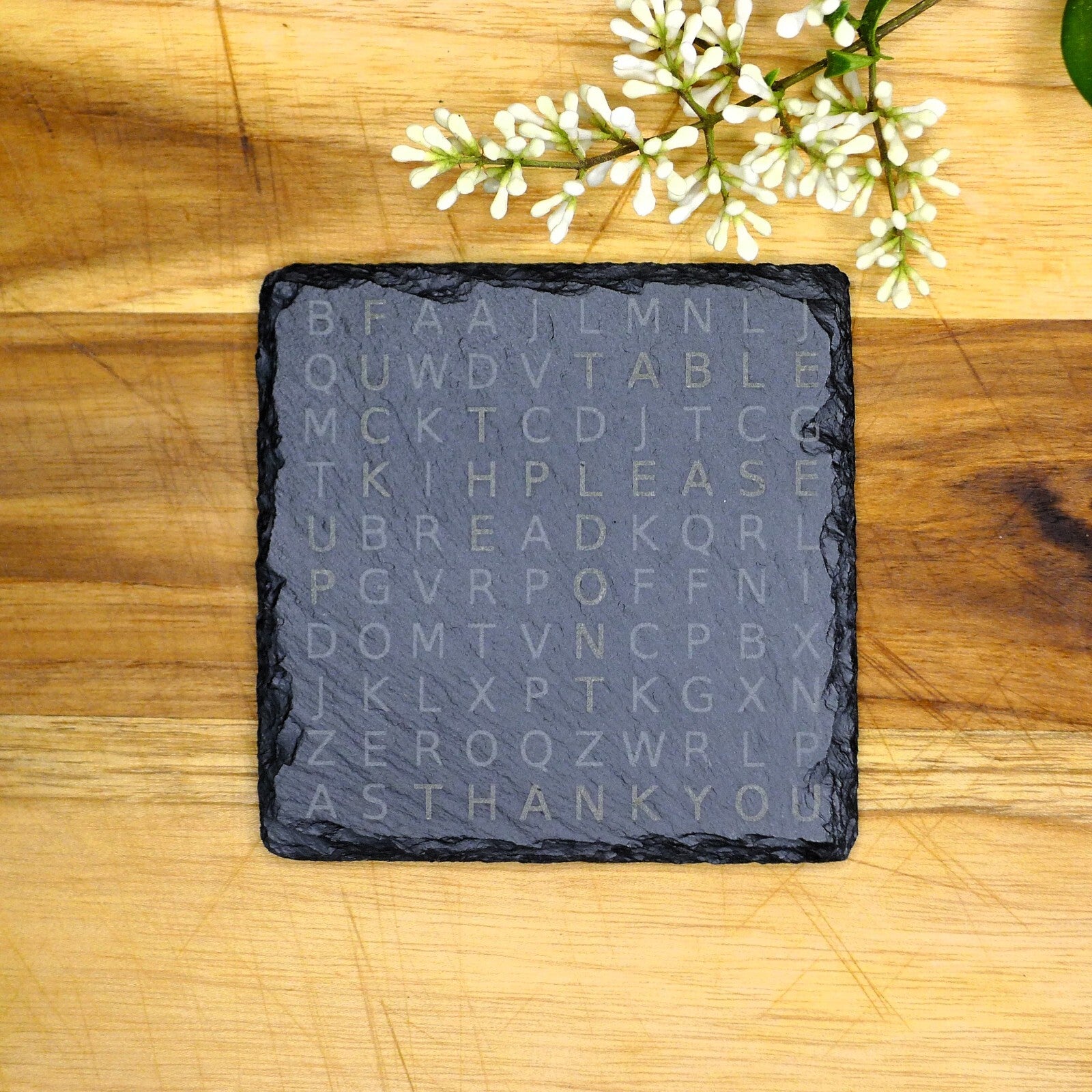 Don't F up the Table Word Search Puzzle Slate Coaster Brand New Hand Made Unique