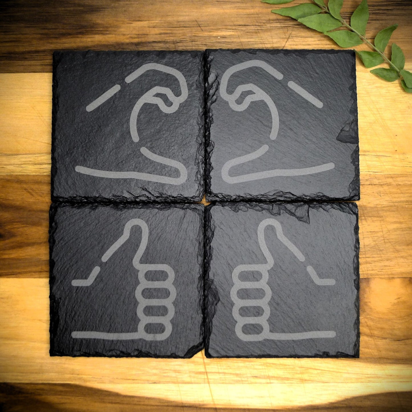 Friendzone Slate Coaster Set – Brand New Laser Engraved Hand Made Home Decor
