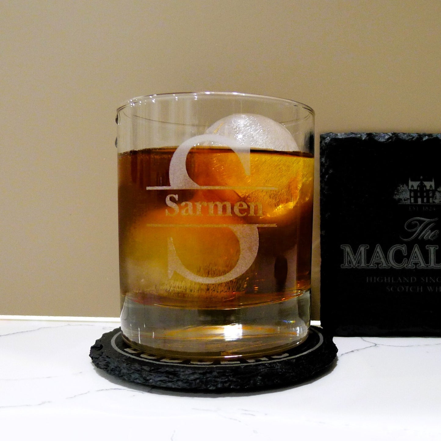 Ardbeg Twisted Whiskey Glass 10 OZ Old Fashioned Laser Engraved Rock Glass New