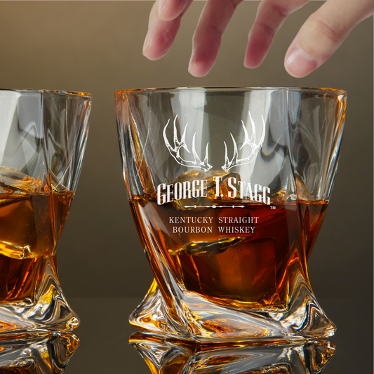 Custom Engraved George T. Stagg Whiskey Glass – 10 oz Twisted Rocks Glass