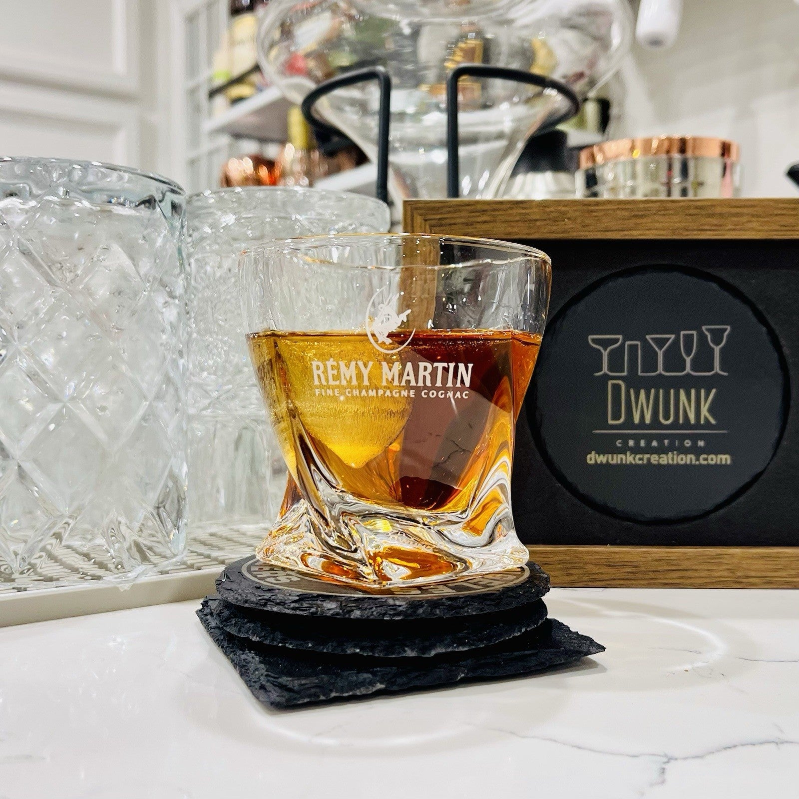 Custom Engraved Remy Martin Cognac Glass – 10 oz Twisted Rocks Glass