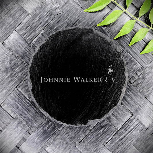 Johnnie Walker Whisky Slate Coaster Brand New Handcrafted Laser Engraved Round