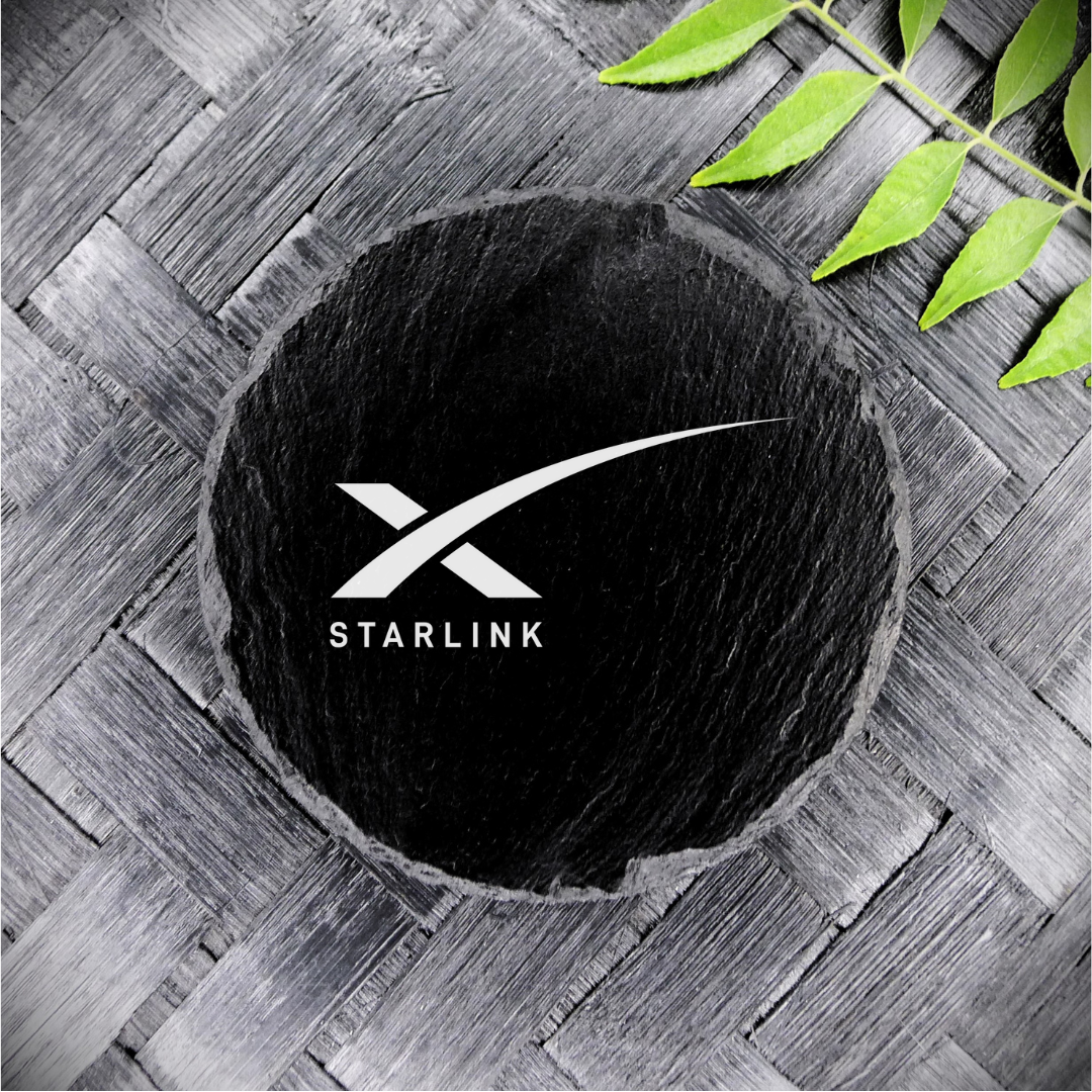 Starlink Slate Coaster Brand New Handcrafted Laser Engraved Round