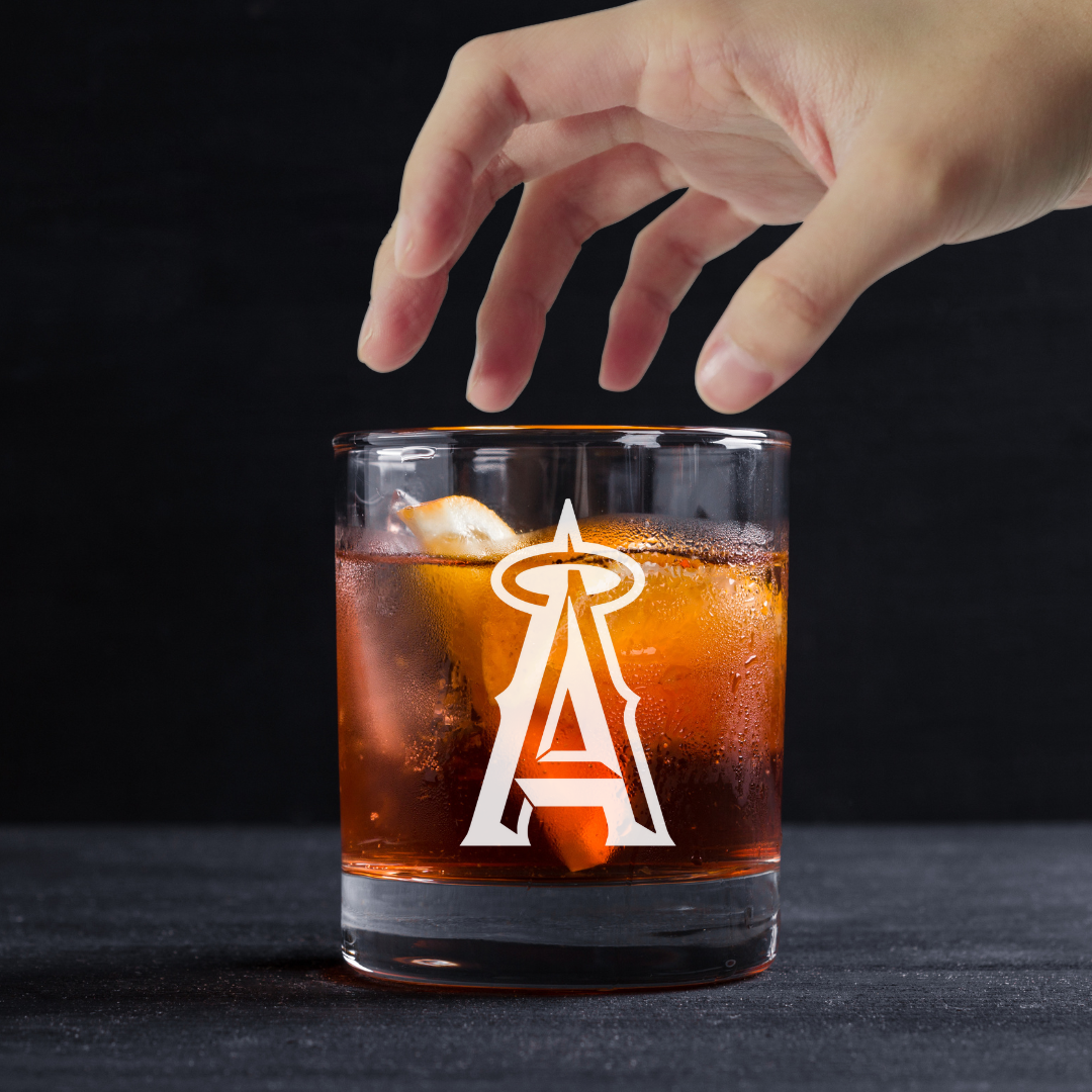 Los Angeles Angels Whiskey Glass - Custom Engraved - 11 oz Rocks Glass
