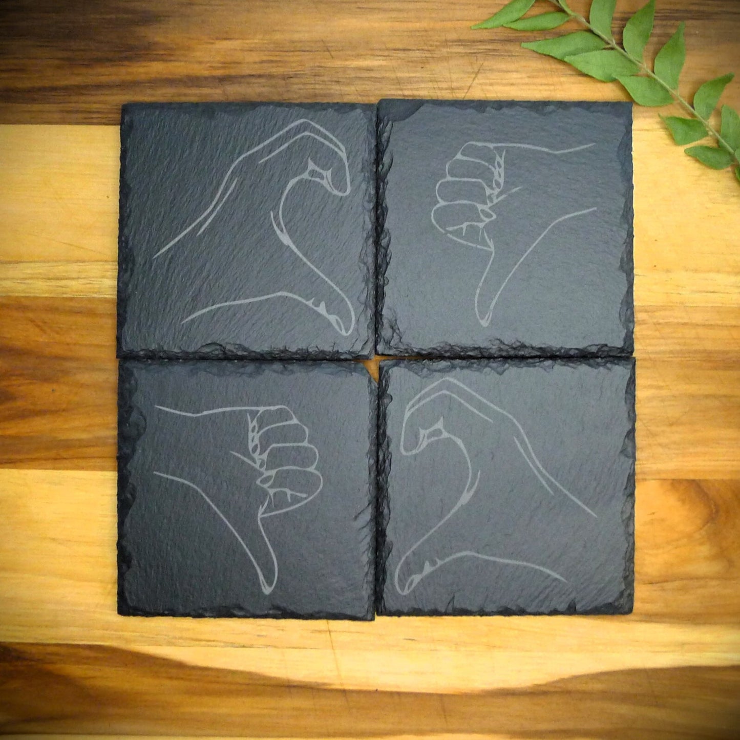 Friendzone Slate Coaster Set – Brand New Laser Engraved Hand Made Home Decor