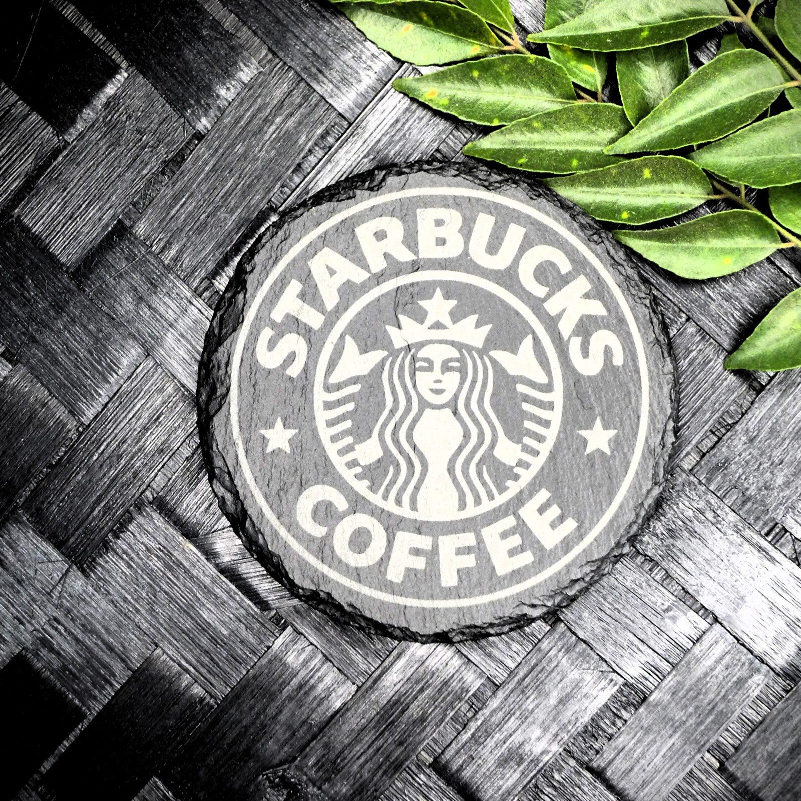 Starbucks Siren Slate Coaster Set - Brand New Laser Engraved Hand Made Fan Art
