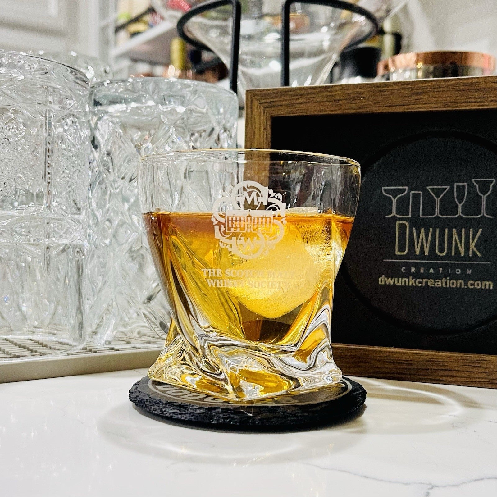 Custom Engraved The Scotch Malt Whisky Society Whiskey Glass – 10 oz Twisted