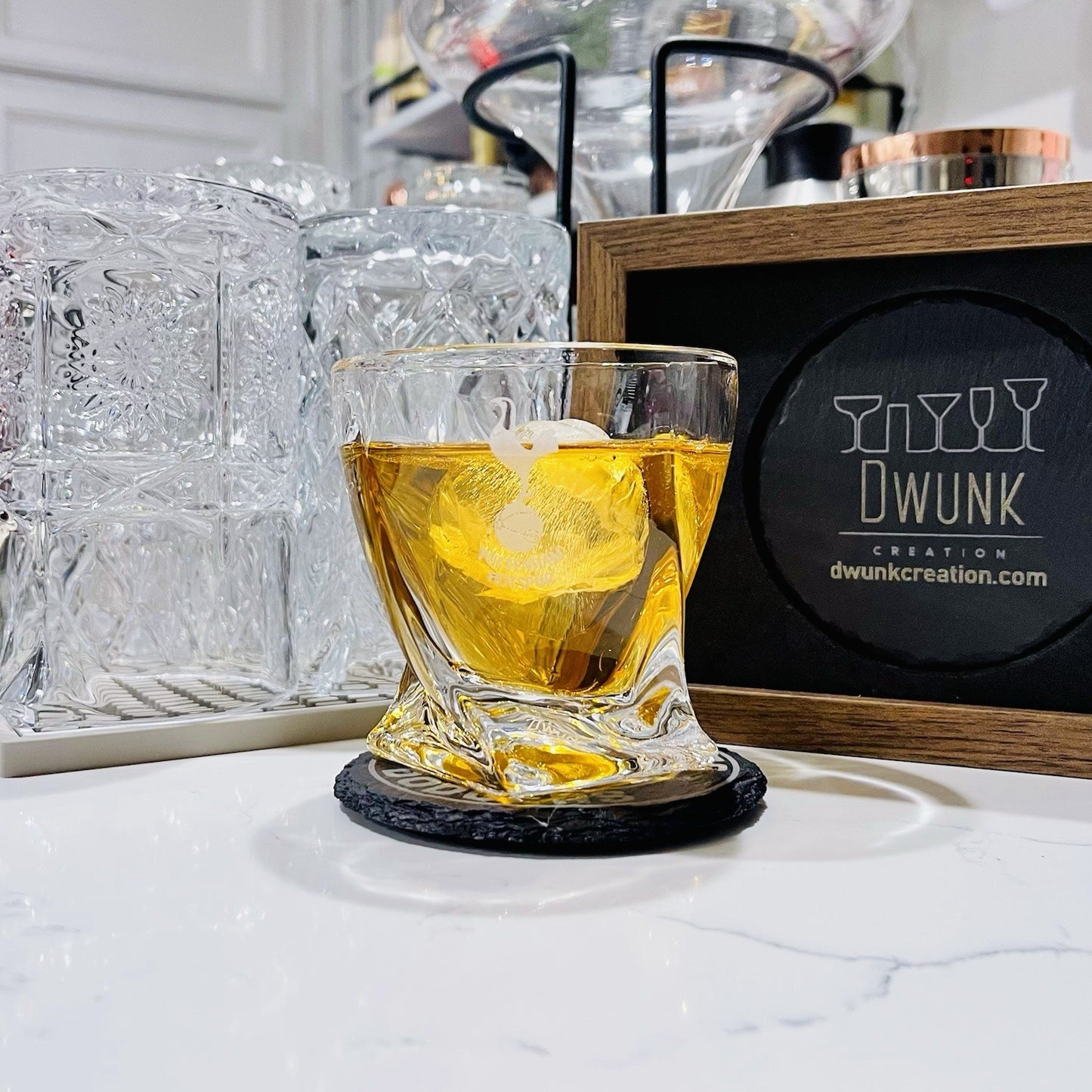 Custom Engraved Tottenham Hotspur Whiskey Glass – 10 oz Twisted Rocks Glass