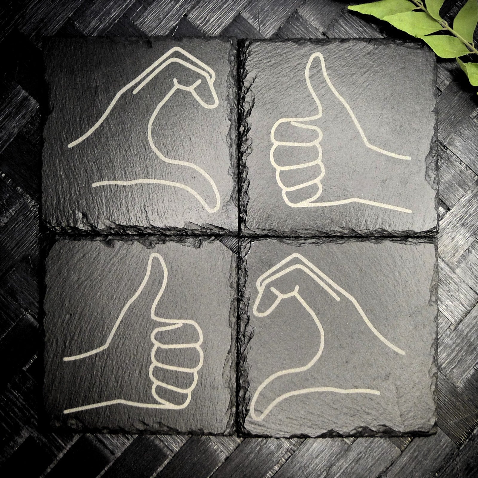Friendzone Slate Coaster Set – Brand New Laser Engraved Hand Made Home Decor