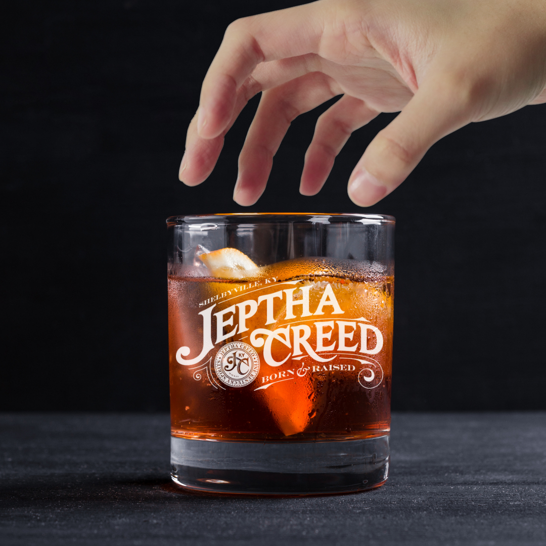 Custom Engraved Jeptha Creed Whiskey Glass – 11 oz Standard Rocks Glass