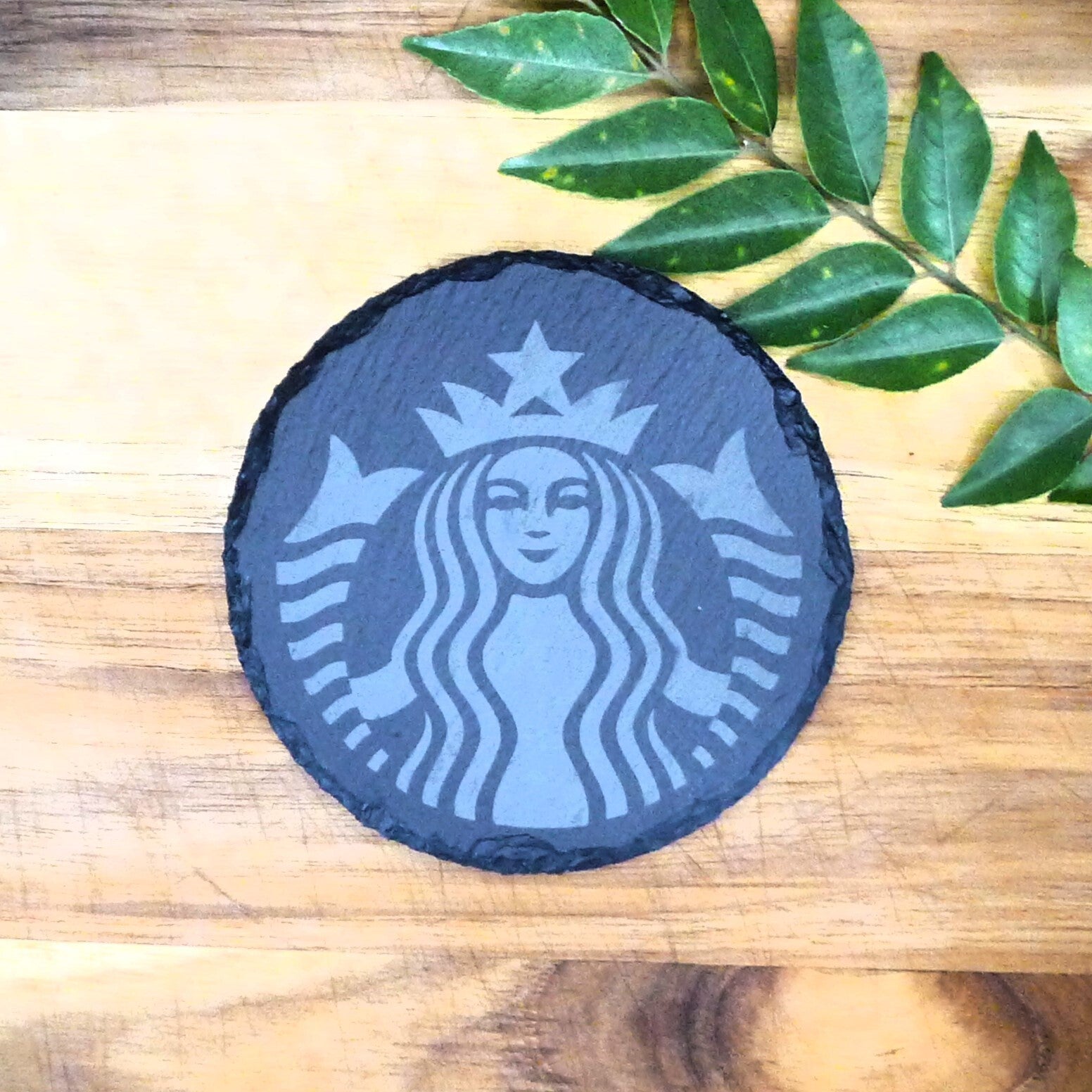 Starbucks Siren Slate Coaster Set - Brand New Laser Engraved Hand Made Fan Art