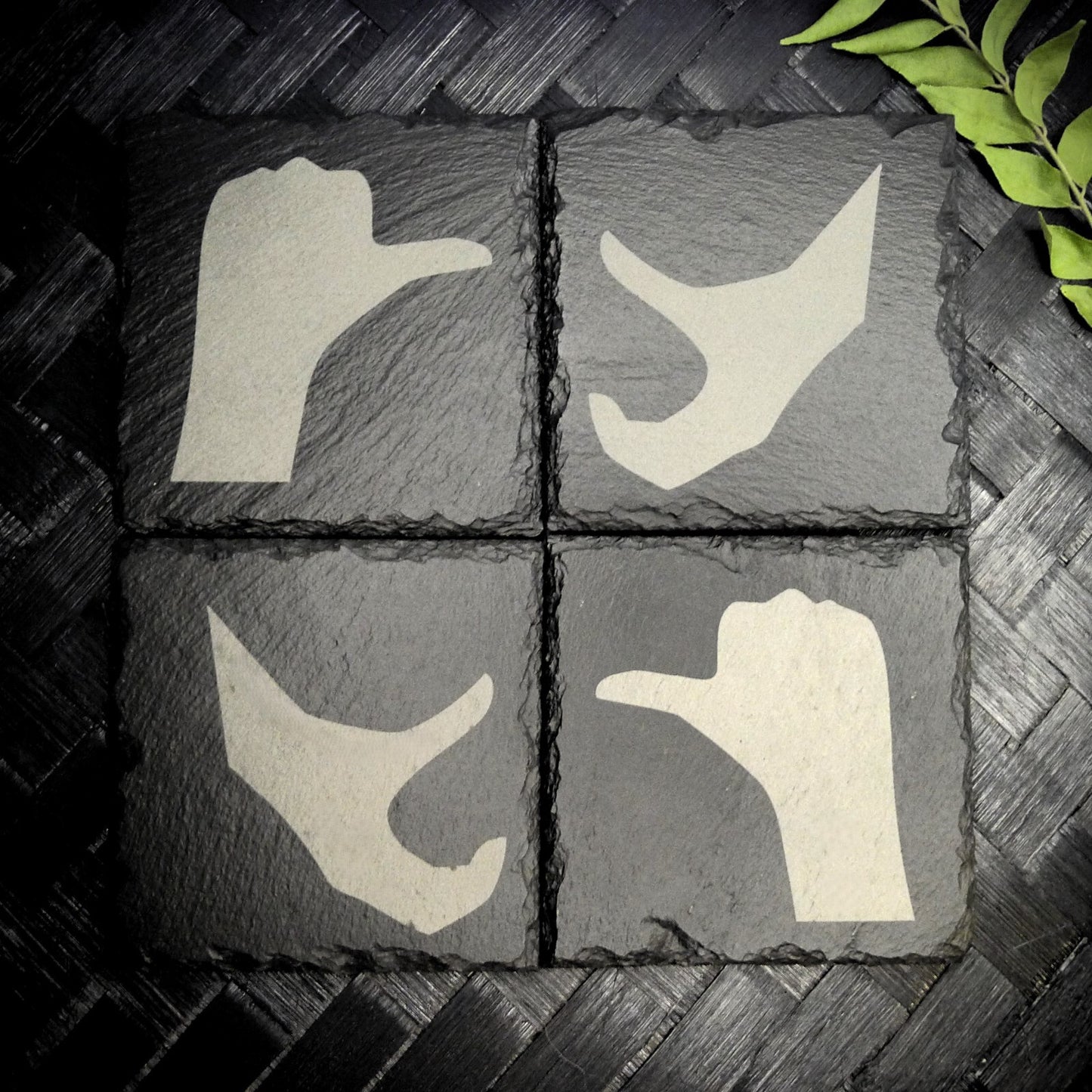 Friendzone Slate Coaster Set – Brand New Laser Engraved Hand Made Home Decor