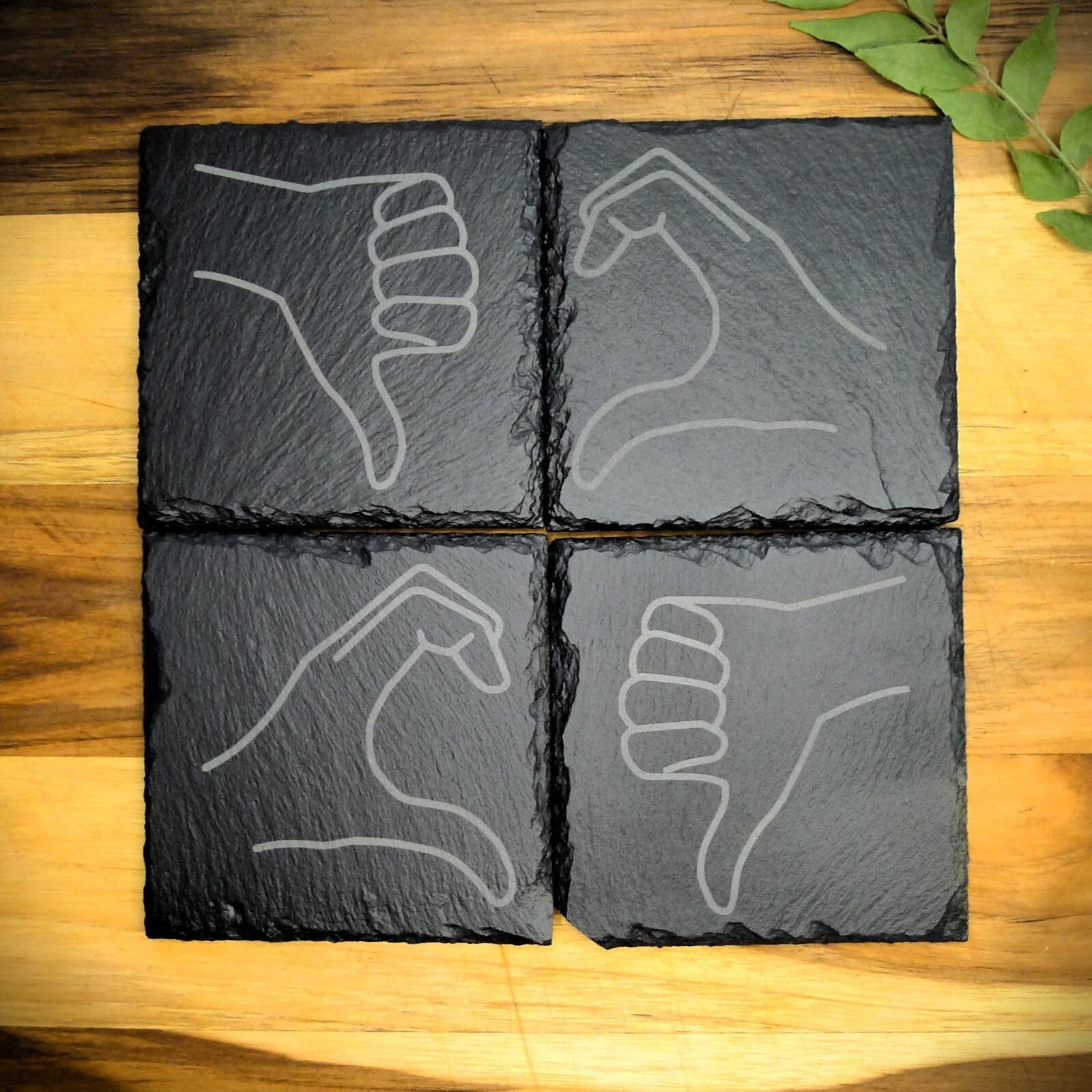 Friendzone Slate Coaster Set – Brand New Laser Engraved Hand Made Home Decor