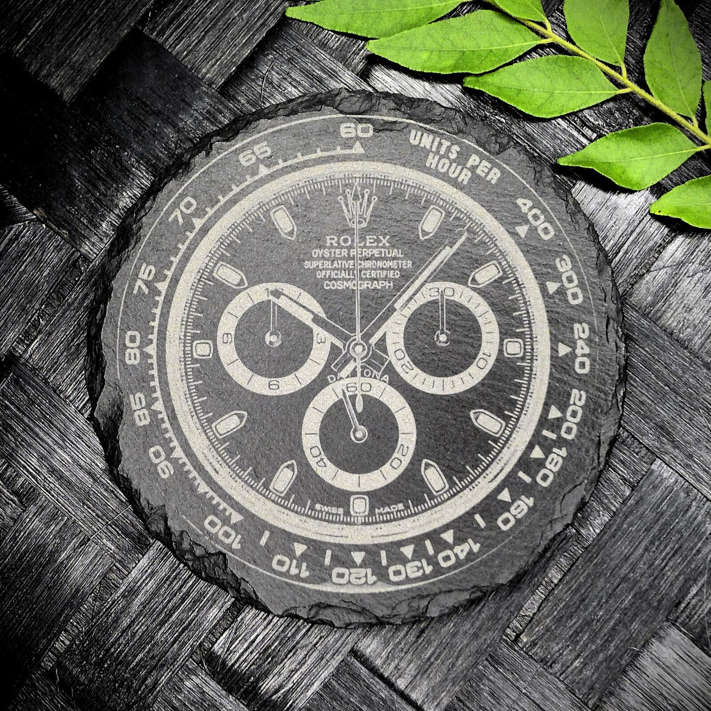 Rolex Daytona 116500LN Panda Slate Coaster Brand New Hand Made Laser Engraved 