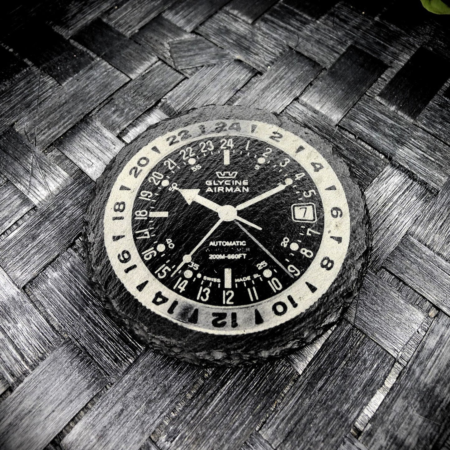 Glycine Airman 17 GMT Slate Coaster Brand New Hand Made Laser Engraved