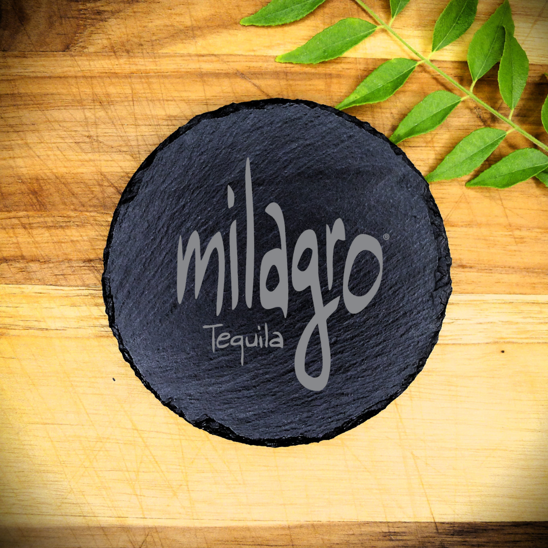 MILAGRO Tequila Slate Coaster Brand New Handcrafted Laser Engraved Round