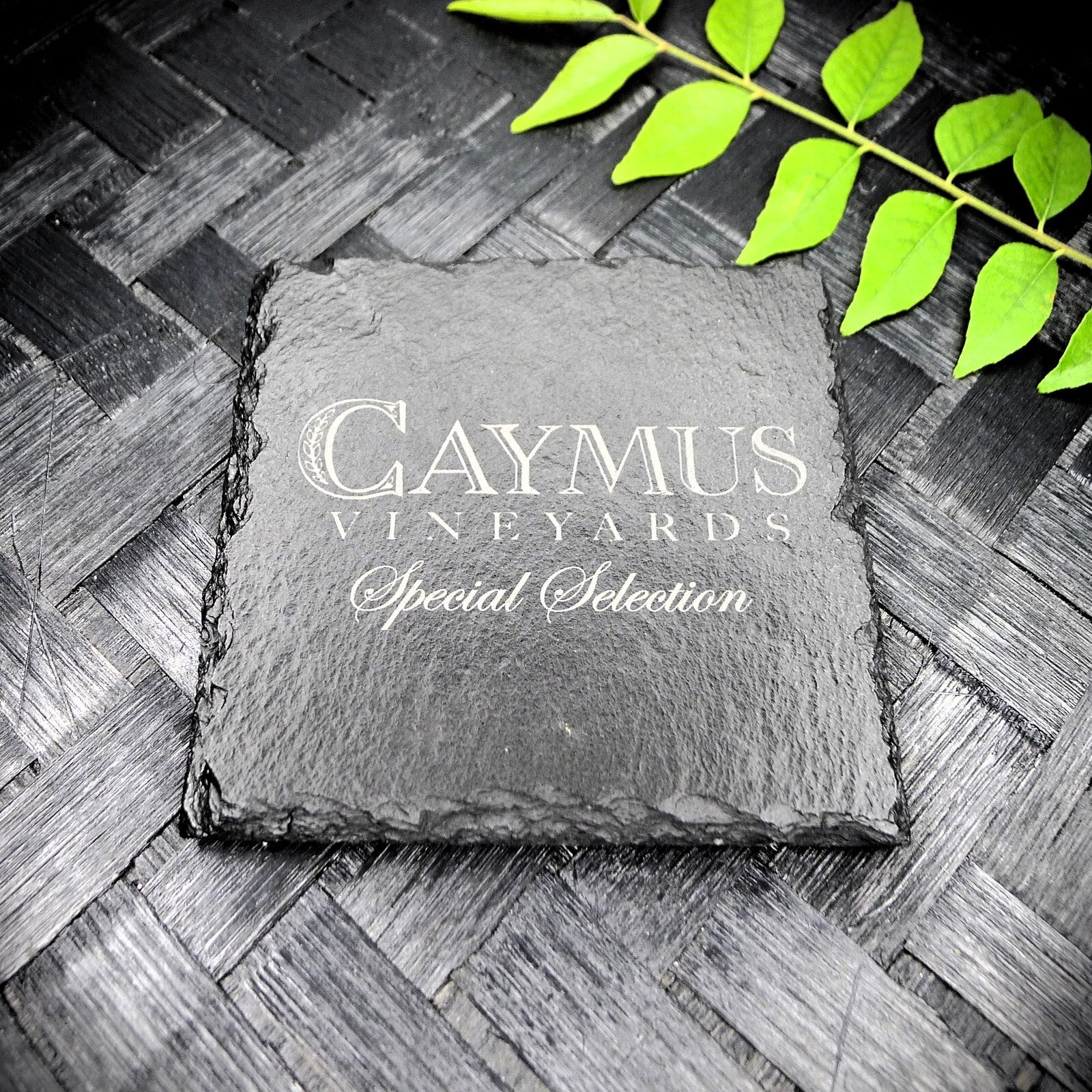 Caymus Vineyards Slate Coaster Brand New Handcrafted Laser Engraved Square