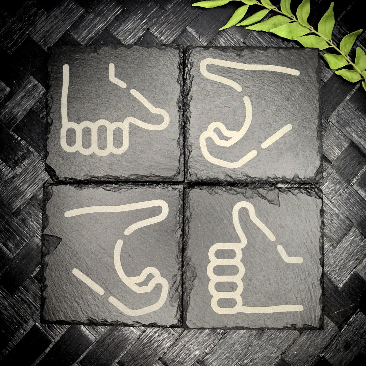 Friendzone Slate Coaster Set – Brand New Laser Engraved Hand Made Home Decor