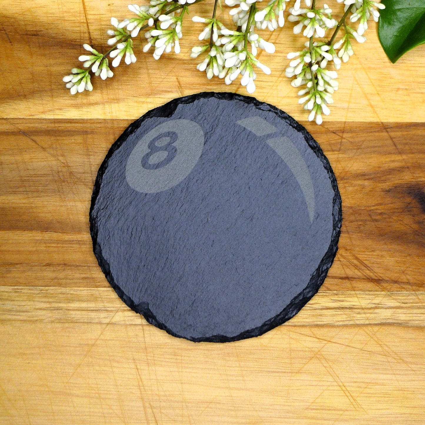 8 Ball Slate Coaster Brand New Hand Made Laser Engraved Unique and RARE