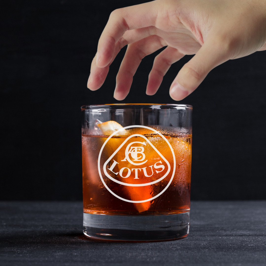 Custom Engraved Lotus Whiskey Glass – 11 oz Standard Rocks Glass