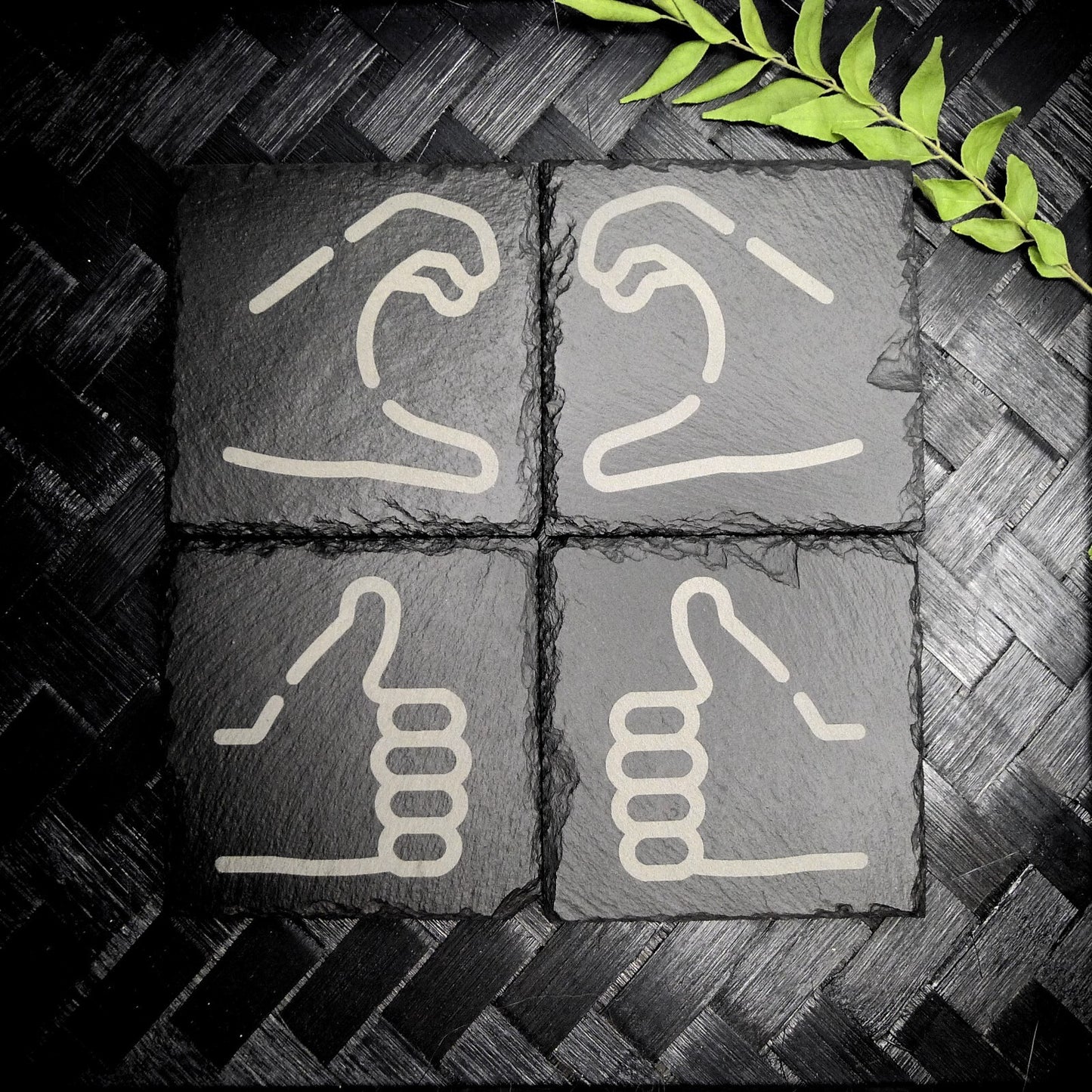 Friendzone Slate Coaster Set – Brand New Laser Engraved Hand Made Home Decor