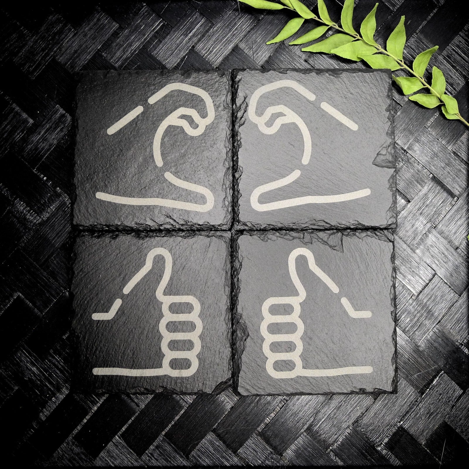 Friendzone Slate Coaster Set – Brand New Laser Engraved Hand Made Home Decor
