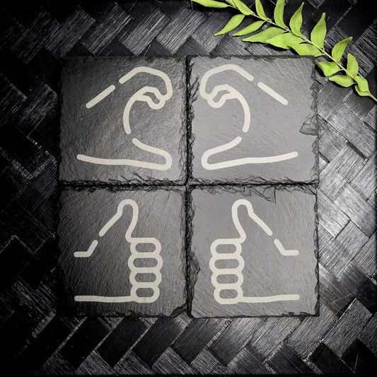 Friendzone Slate Coaster Set – Brand New Laser Engraved Hand Made Home Decor