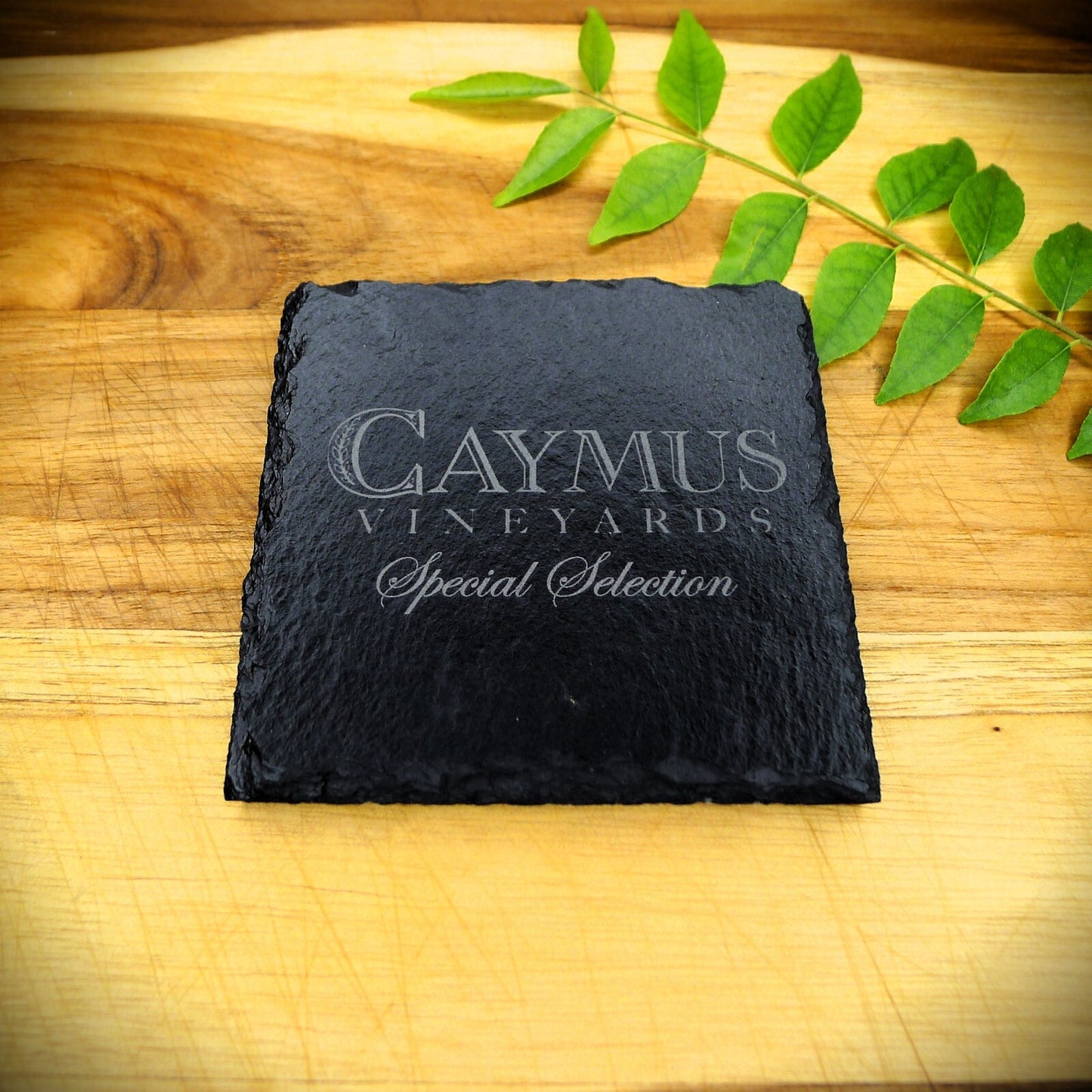 Caymus Vineyards Slate Coaster Brand New Handcrafted Laser Engraved Square
