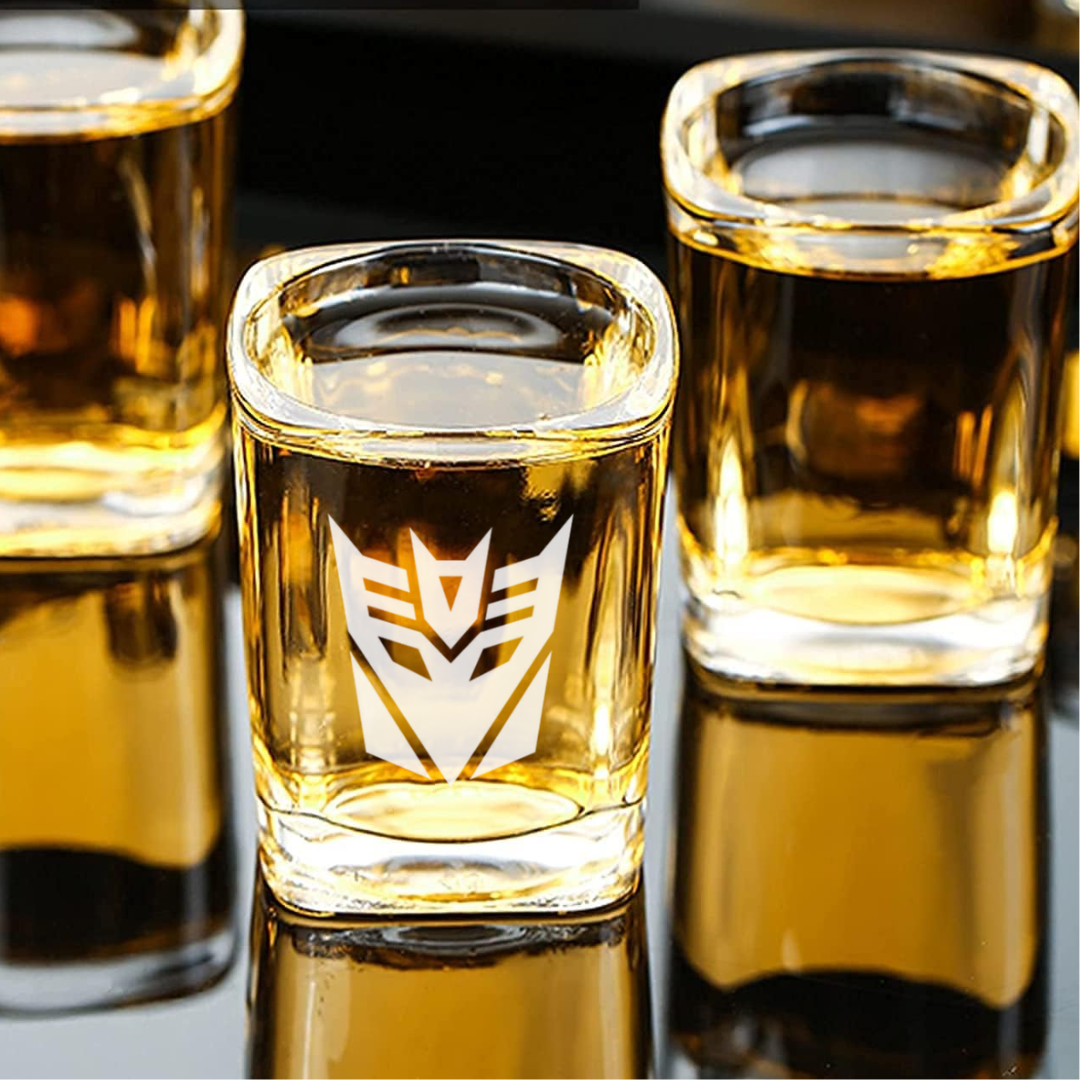 Custom Engraved Transformers Decepticon Shot Glass – 2.2 oz Square