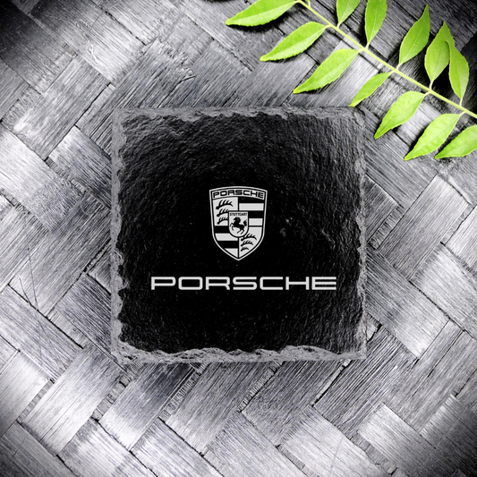 Porsche Style Slate Coaster Brand New Handcrafted Laser Engraved Square