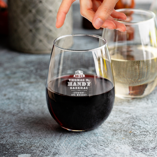 Custom Engraved Thomas H. Handy Sazerac Stemless Wine Glass – 15 oz