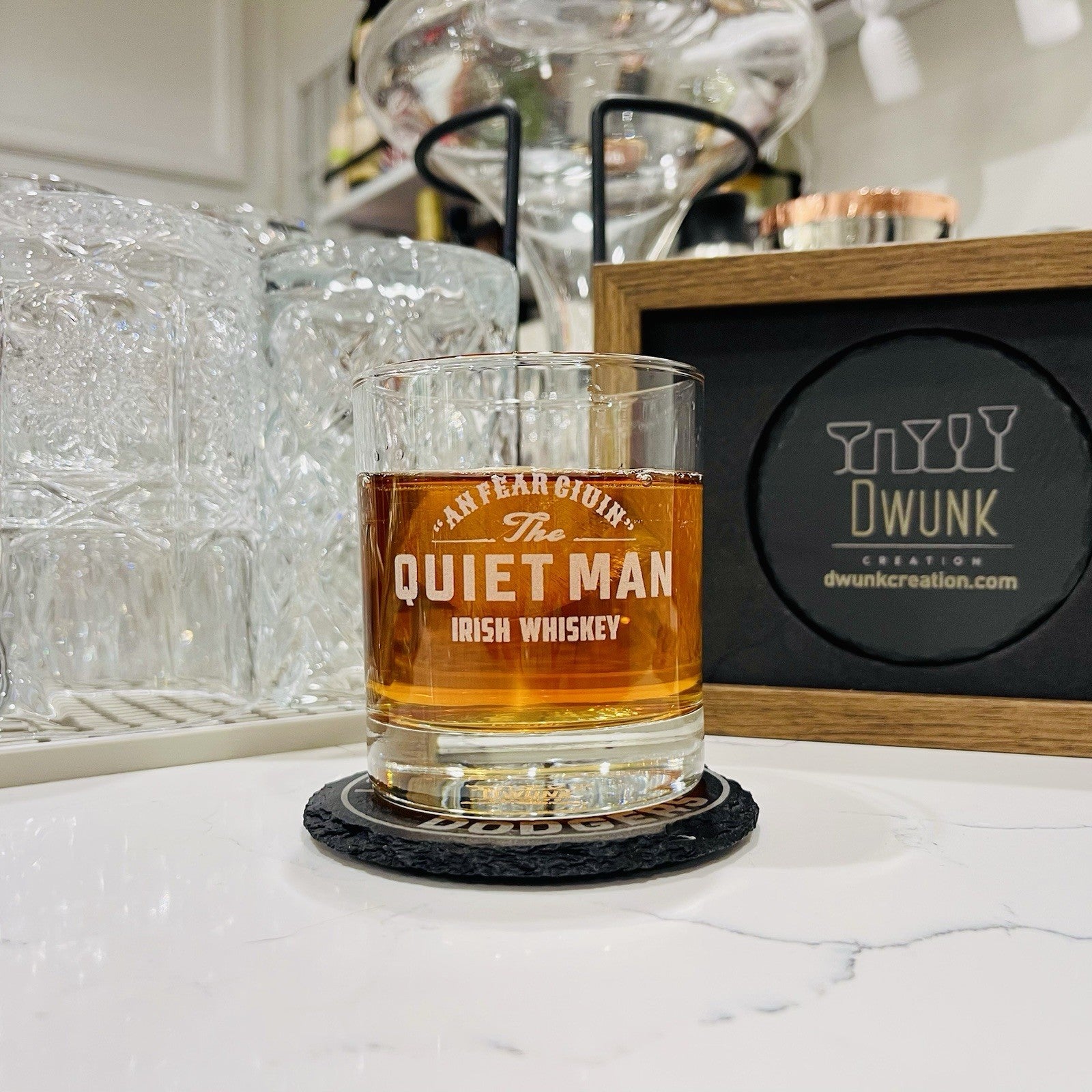 Custom Engraved The Quiet Man Whiskey Glass – 11 oz Standard Rocks Glass