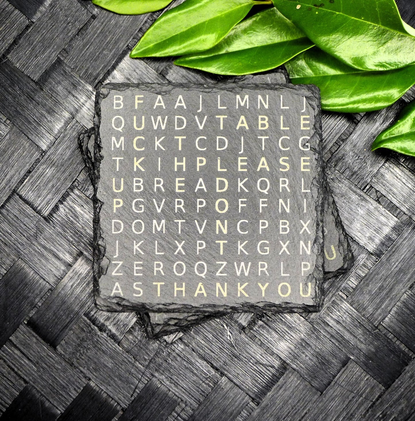 Don't F up the Table Word Search Puzzle Slate Coaster Brand New Hand Made Unique
