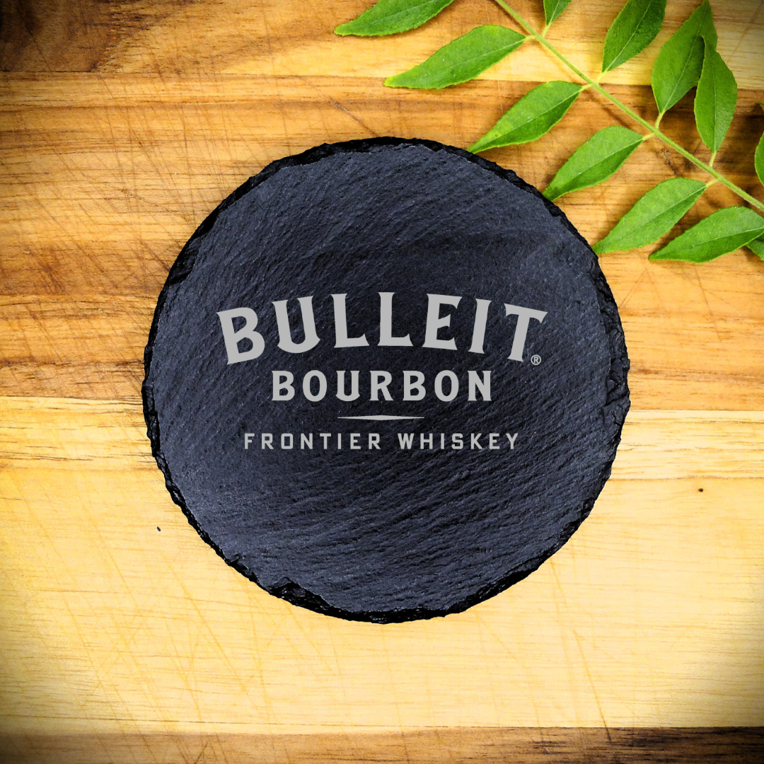 Bulleit Bourbon Whiskey Slate Coaster Brand New Handcrafted Laser Engraved