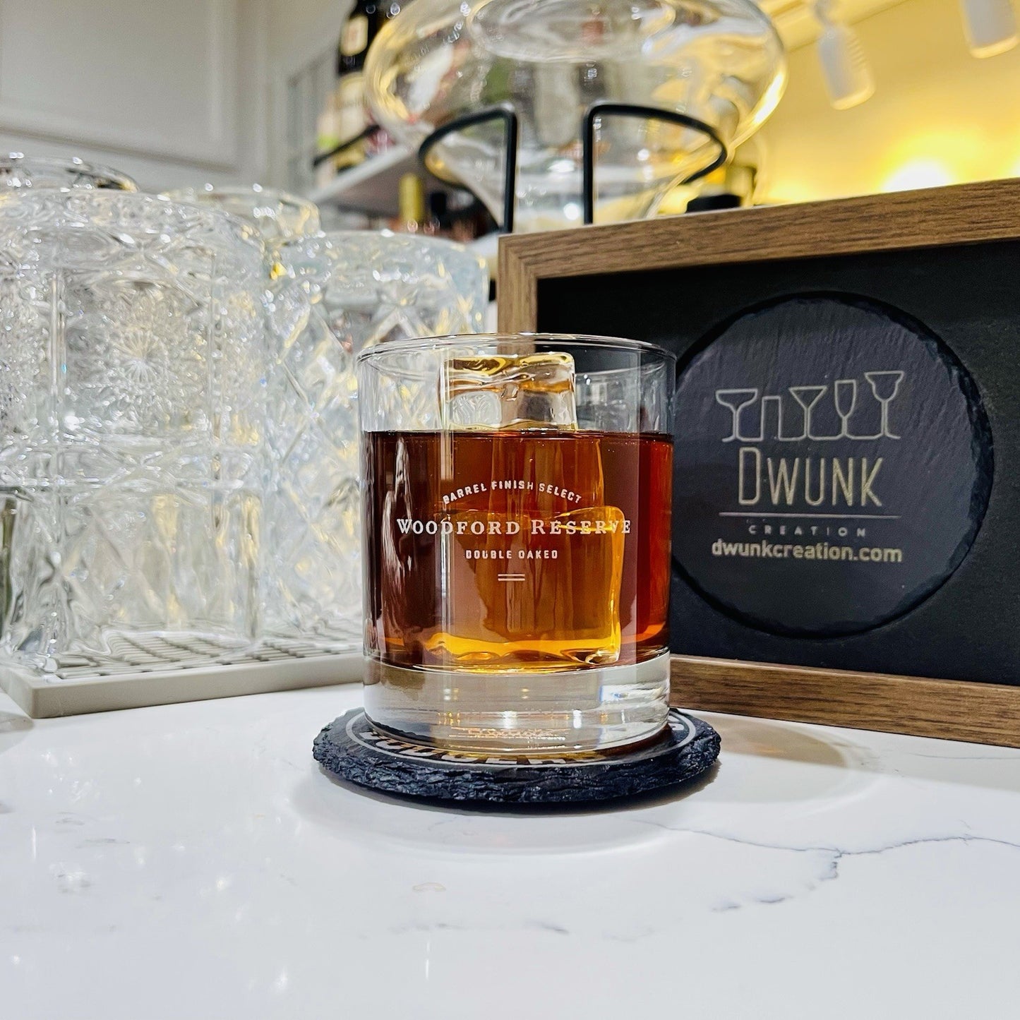 Custom Engraved Woodford Reserve Double  Oaked Whiskey Glass – 11 oz Rocks
