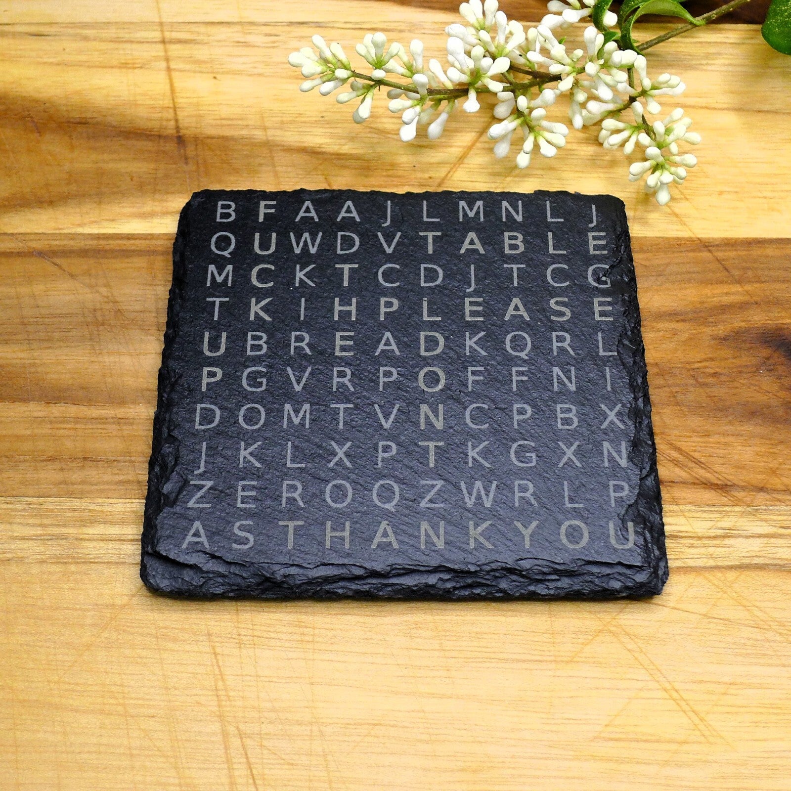 Don't F up the Table Word Search Puzzle Slate Coaster Brand New Hand Made Unique