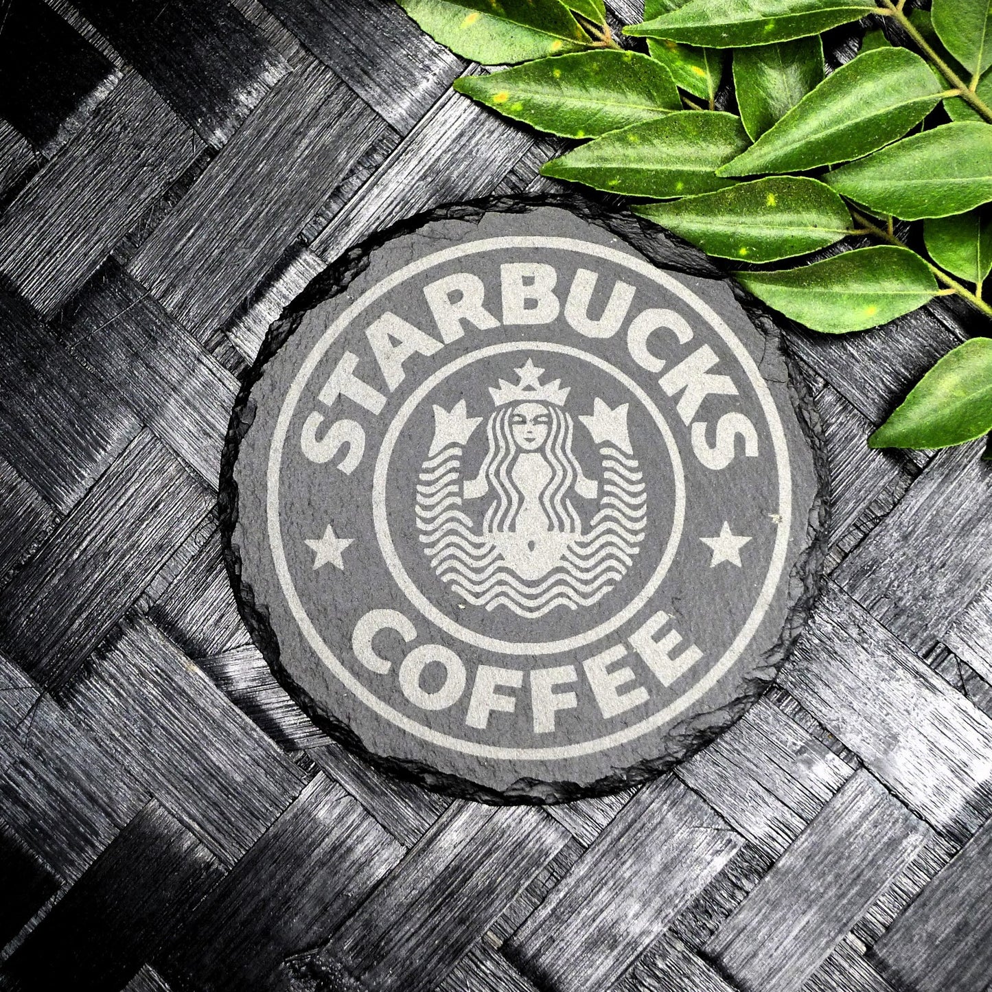 Starbucks Siren Slate Coaster Set - Brand New Laser Engraved Hand Made Fan Art