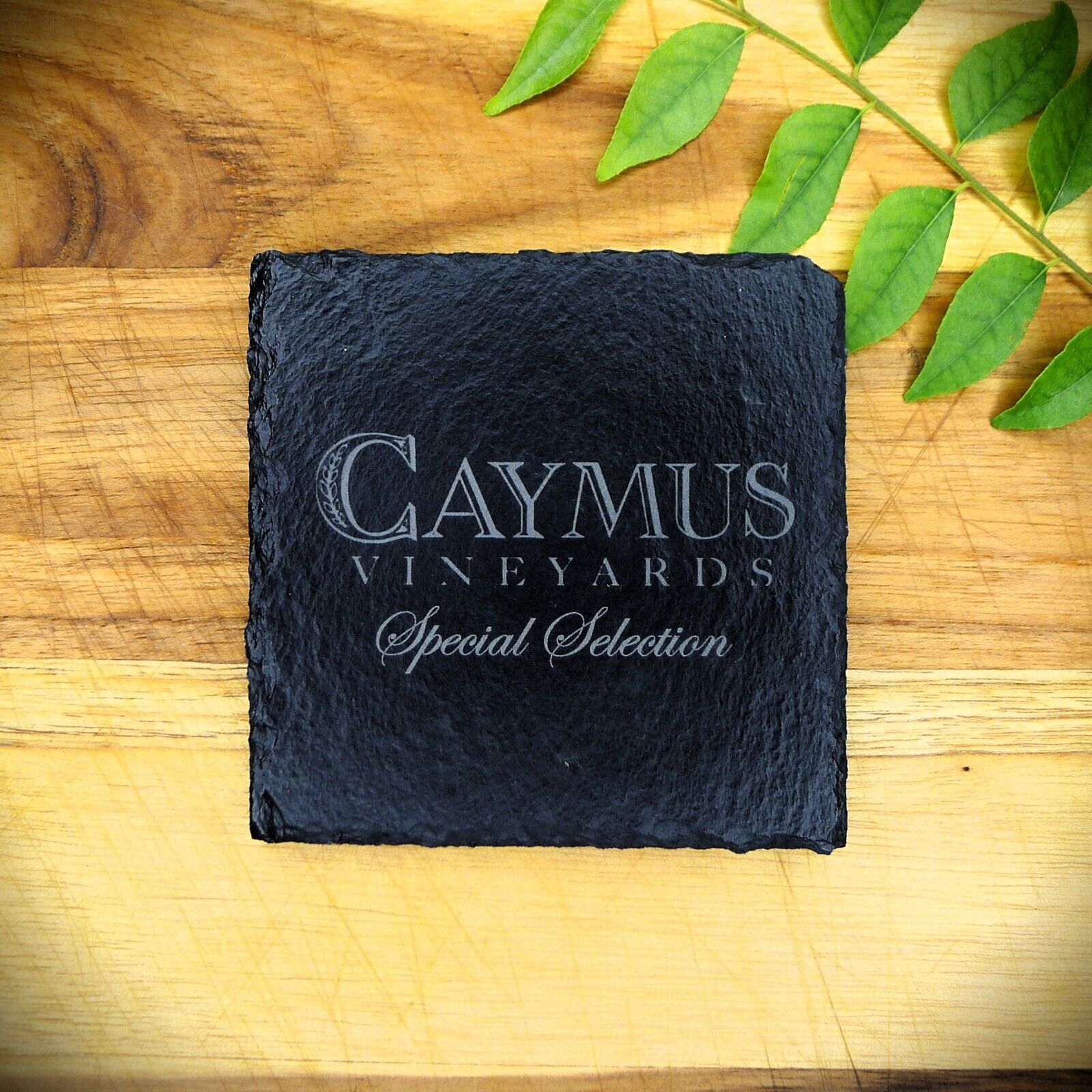 Caymus Vineyards Slate Coaster Brand New Handcrafted Laser Engraved Square
